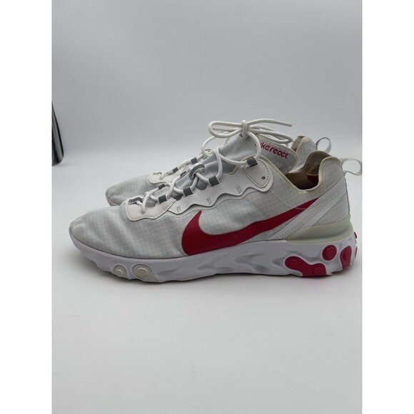 Nike React Element 55 Shoes Mens Size 14 White Red Running Sneakers BQ6167-102 main image 4
